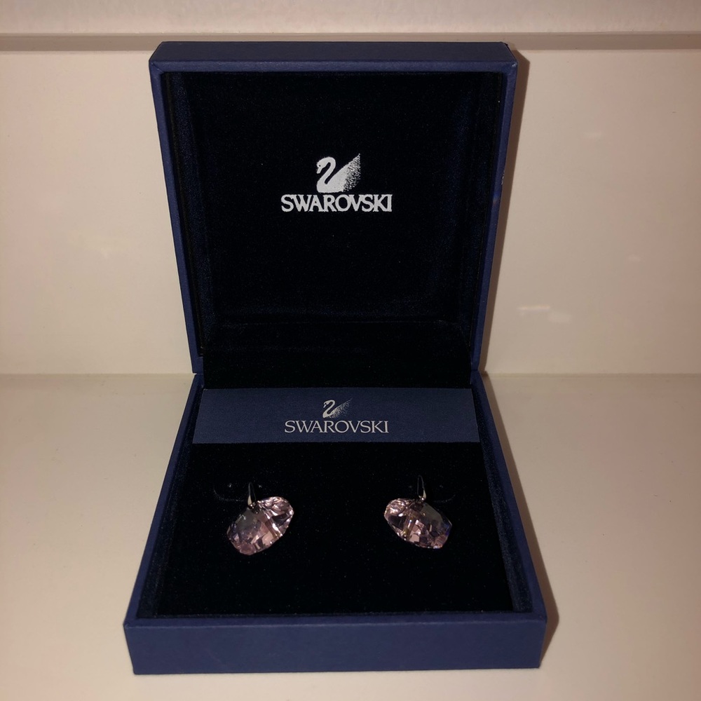 Swarovski Crystal Heart Drop Earrings